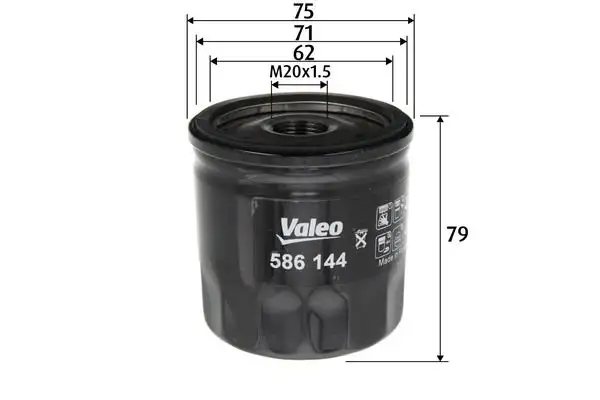 VALEO 586144 Yağ Filtresi resmi
