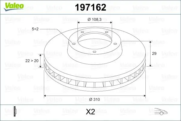 VALEO 197162 Ön Fren Diski 5521165D12 resmi