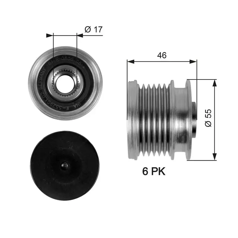 GATES OAP7092 Alternatör Kasnağı A6461550115 resmi