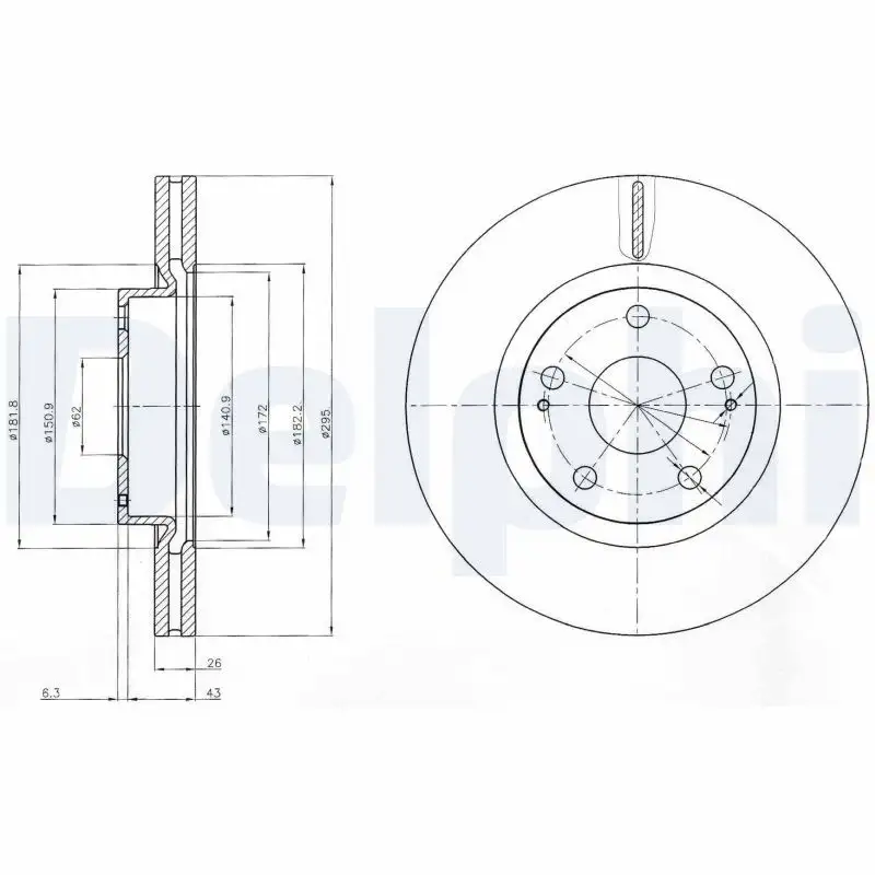 DELPHI BG4113 Ön Fren Diski 435120F010 resmi