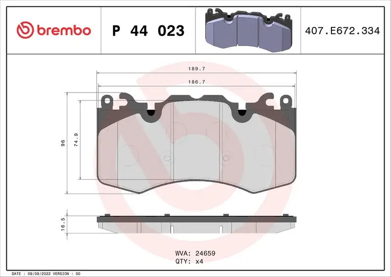 BREMBO P44023 Ön Fren Balatası resmi