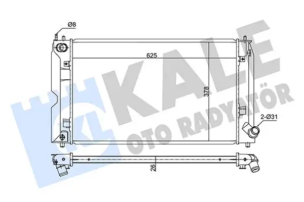 KALE 354210 Radyatör 164000N031 resmi