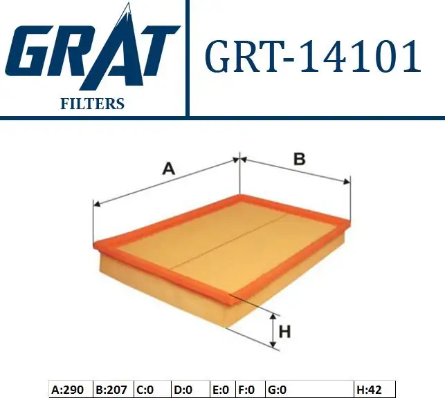 GRAT 14101 Hava Filtresi 835626 resmi