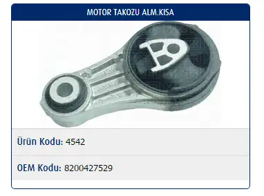 MASTER M4542 Motor Takozu (Arka) 8200427529 resmi