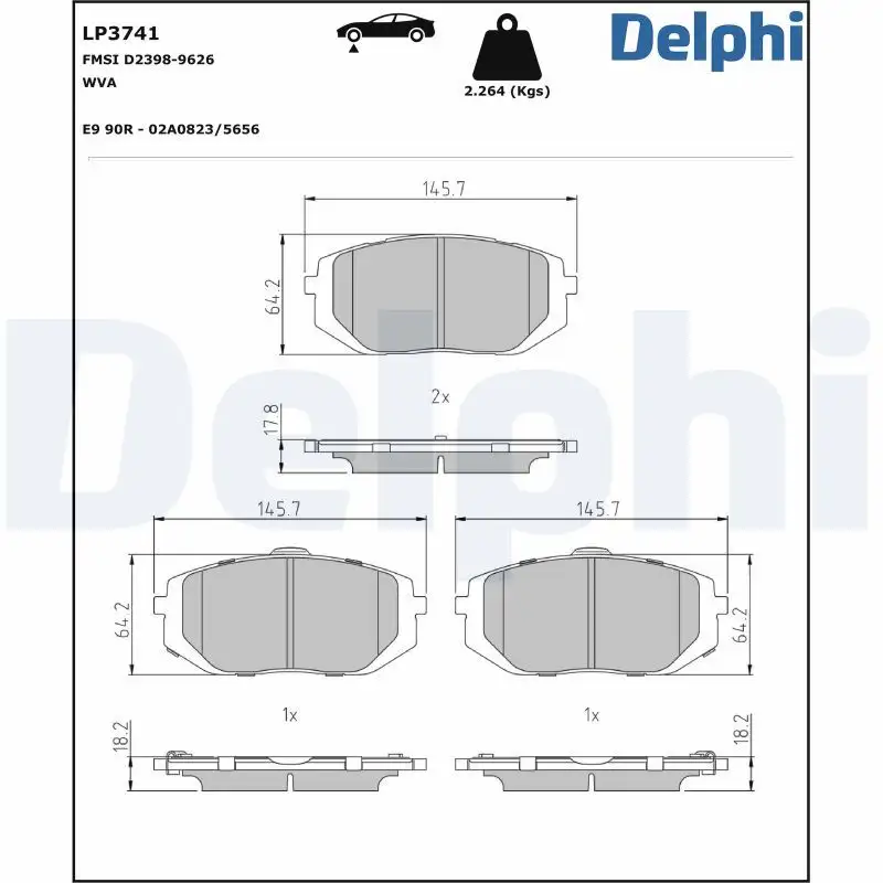 DELPHI LP3741 Ön Fren Balatası 58101N7A10 resmi