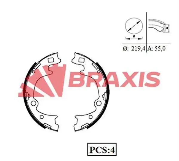 BRAXIS AC0094 Arka Fren Balatası resmi