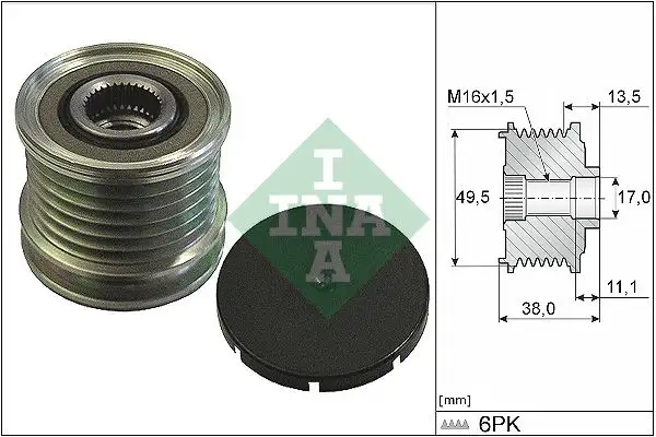 INA 535016610 Alternatör Kasnağı resmi