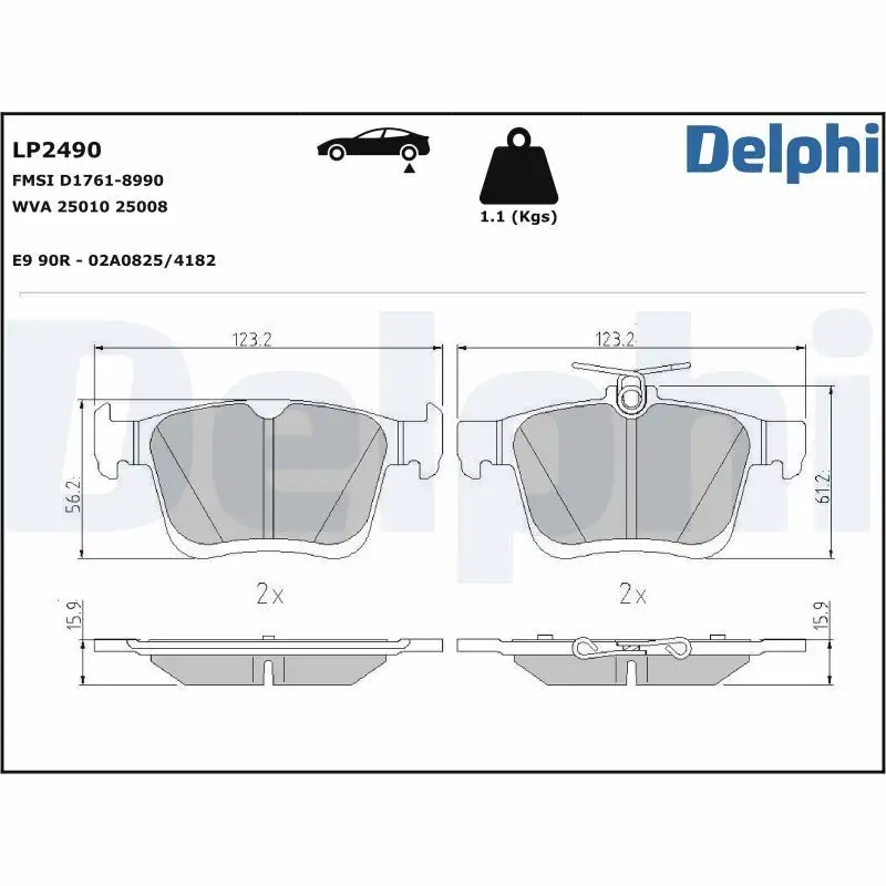 DELPHI LP2490 Arka Fren Balatası resmi