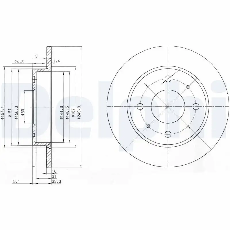DELPHI BG3971 Arka Fren Diski A4544200072 resmi