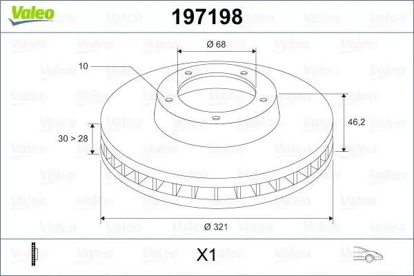 VALEO 197198 Ön Fren Diski 8D0615301M resmi