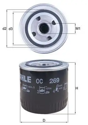 MAHLE OC269 Yağ Filtresi resmi