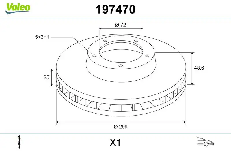VALEO 197470 Ön Fren Diski G33Y3325XA resmi