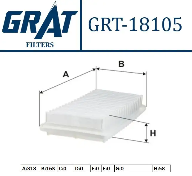 GRAT 18105 Hava Filtresi 178010G010 resmi