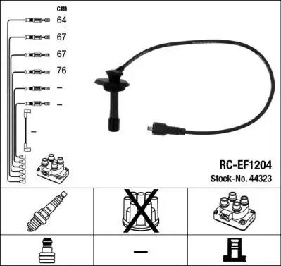 NGK 44323 (RCEF1204) Buji Kablosu resmi