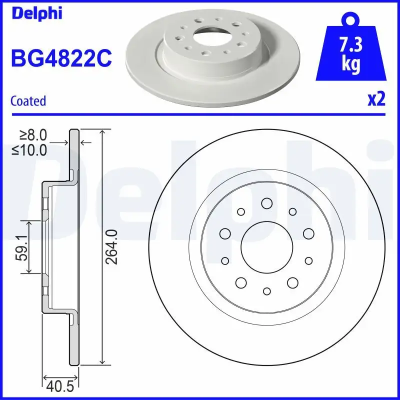 DELPHI BG4822C Arka Fren Diski resmi