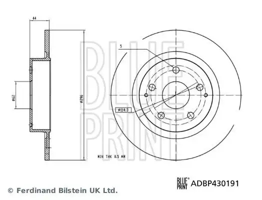 BLUEPRINT ADBP430191 Arka Fren Diski 424310D210 resmi