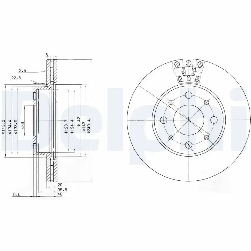 DELPHI BG3425 Ön Fren Diski 71740120 resmi