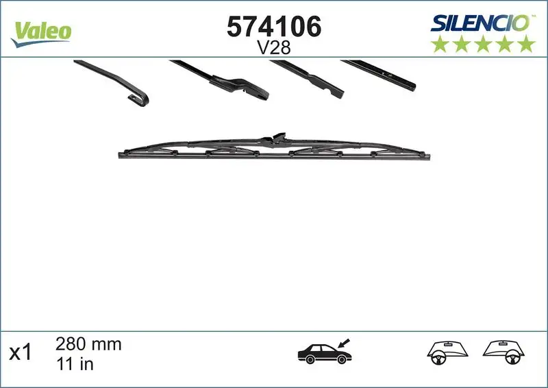 VALEO 574106 Arka Silecek Süpürgesi resmi