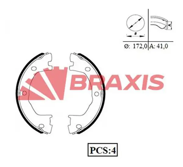 BRAXIS AC0075 El Fren Balatası resmi