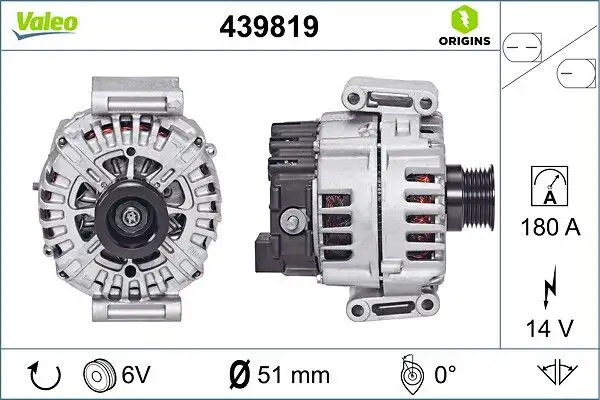 VALEO 439819 Şarj Dinamosu A0906780280 resmi