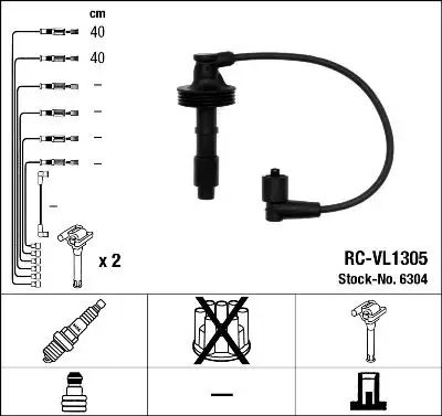 NGK 6304 (RCVL1305) Buji Kablosu 1275603 resmi
