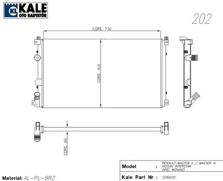 KALE 0543451AB Radyatör resmi