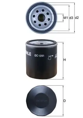 MAHLE OC1291 Yağ Filtresi 03L115561A resmi
