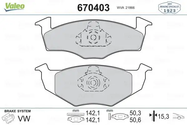 VALEO 670403 Ön Fren Balatası JZW698151E resmi