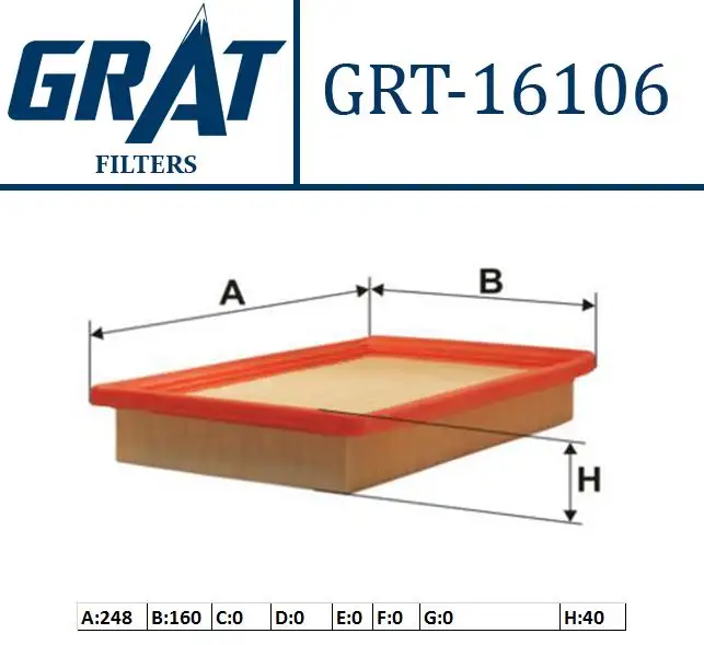 GRAT 16106 Hava Filtresi 2811322051 resmi