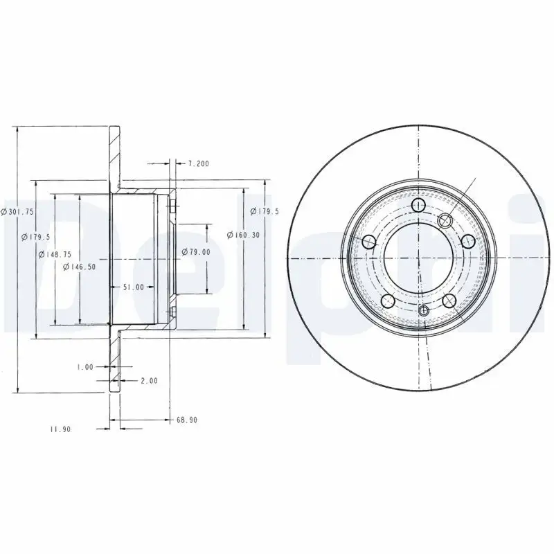 DELPHI BG2430 Ön Fren Diski 34111159898 resmi
