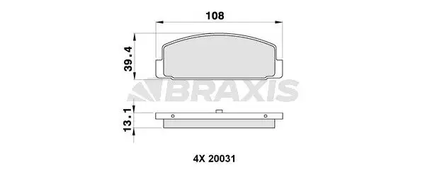 BRAXIS AA0131 Arka Fren Balatası resmi