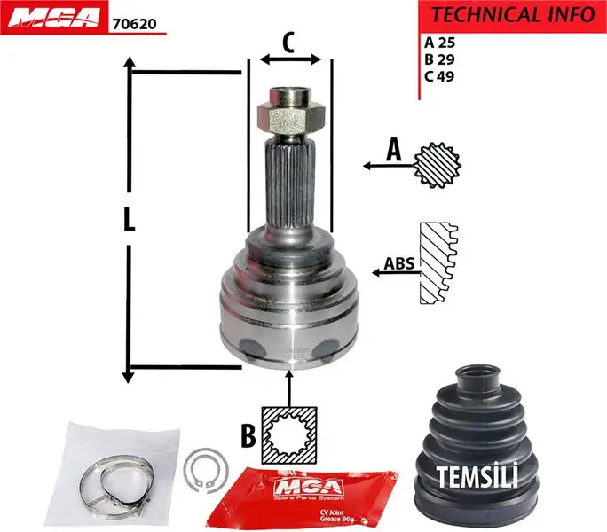 MGA 70620 Aks Kafası (Dış) 4809200201 resmi