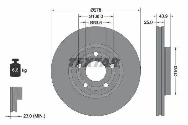 TEXTAR 92327503 Ön Fren Diski resmi