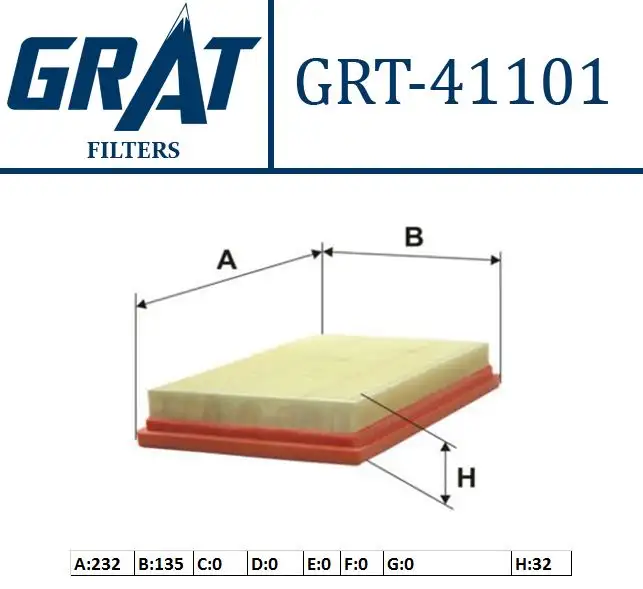 GRAT 41101 Hava Filtresi 16546ED000 resmi