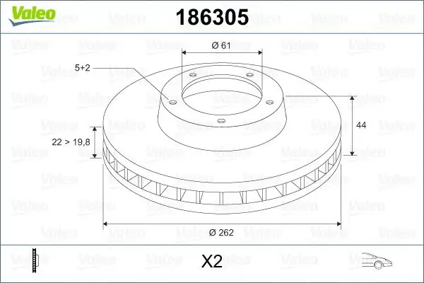 VALEO 186305 Ön Fren Diski resmi