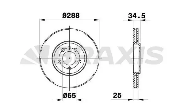 BRAXIS AE0047 Ön Fren Diski 6R0615301A resmi