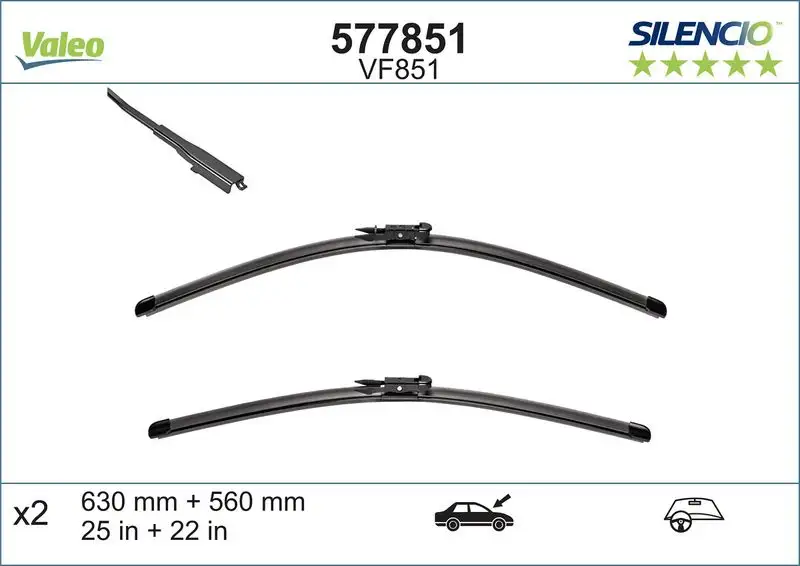 VALEO 577851 Silecek Süpürgesi (Takım) A2228201345 resmi