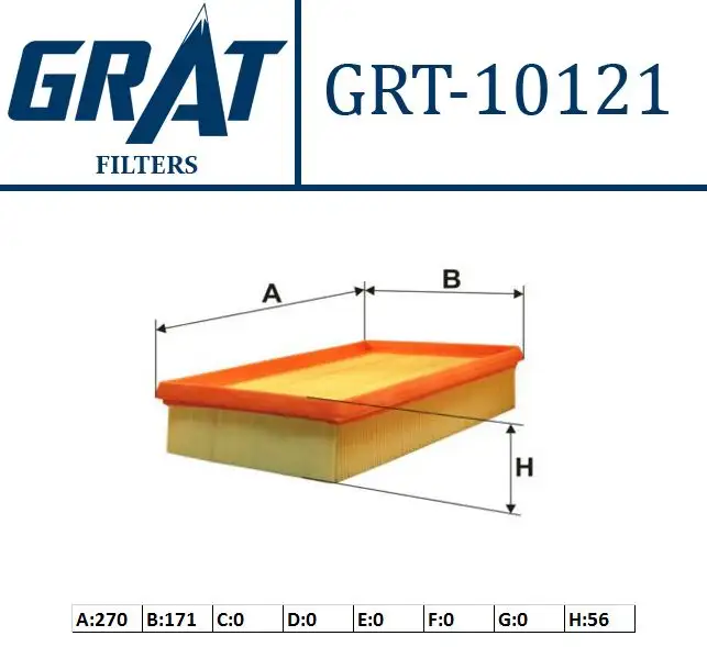 GRAT 10121 Hava Filtresi 46783546 resmi