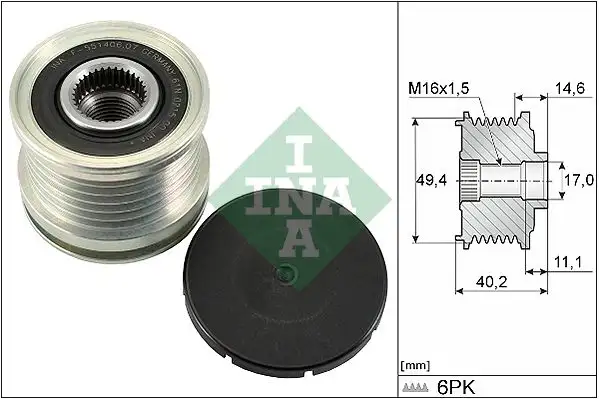 INA 535012410 Alternatör Kasnağı resmi