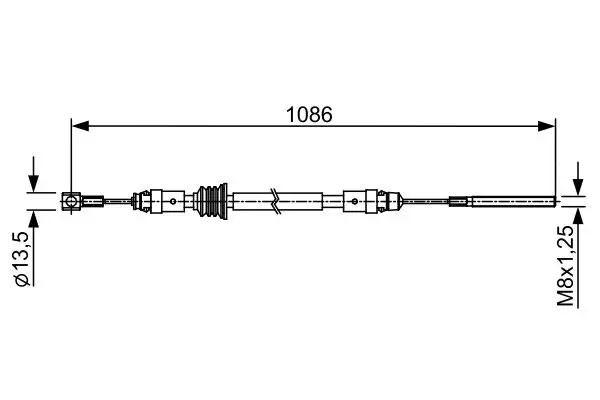 BOSCH 1987482547 El Fren Halatı (Orta) 364028595R resmi
