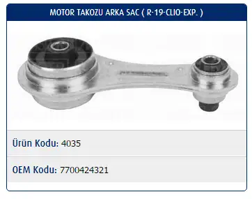 MASTER M4035 Motor Takozu (Arka) resmi