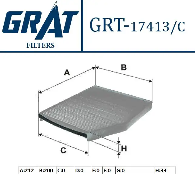 GRAT 17413C Polen Filtresi (Karbonlu) BK2119G244AA resmi