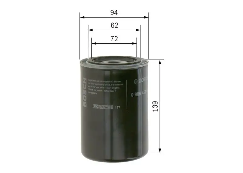 BOSCH 0986452001 Yağ Filtresi resmi