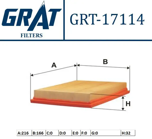 GRAT 17114 Hava Filtresi TAMT9601FBNZ resmi