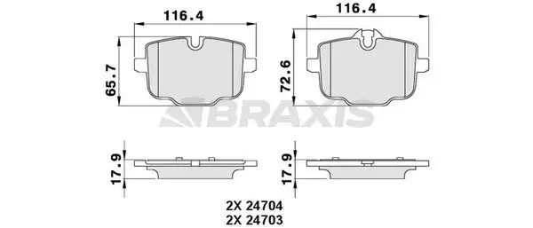 BRAXIS AA0298 Arka Fren Balatası resmi
