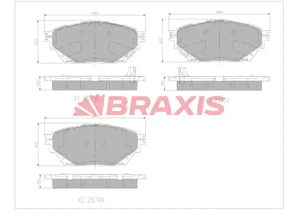 BRAXIS AA0764 Fren Balatası resmi