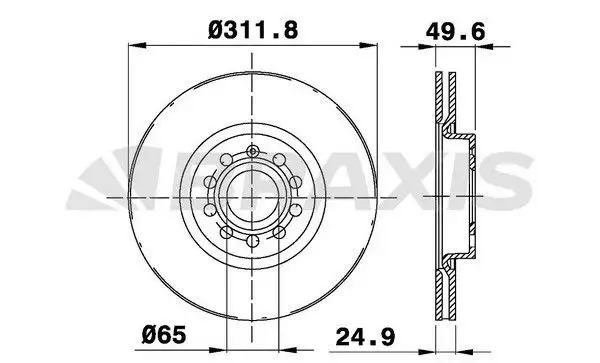 BRAXIS AE0025 Ön Fren Diski 5C0615301B resmi