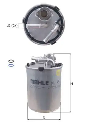 MAHLE KL497D Yakıt Filtresi 6Q0127400H resmi