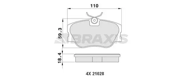 BRAXIS AA0184 Ön Fren Balatası A0014200720 resmi