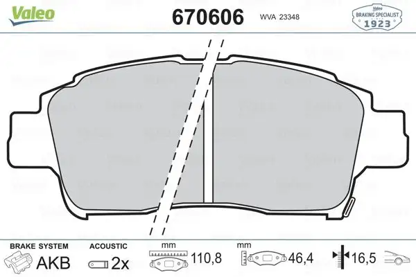 VALEO 670606 Ön Fren Balatası resmi